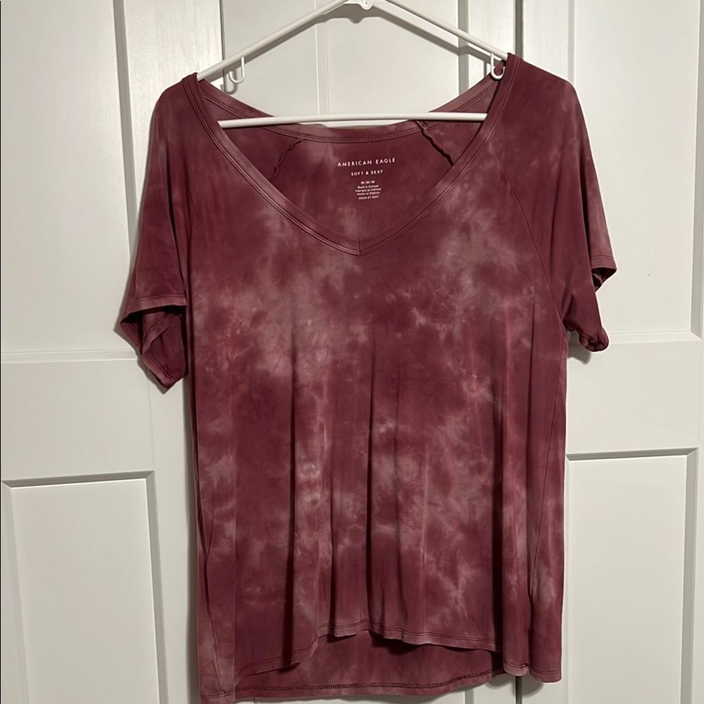 American Eagle Outfitters Red Relaxed Short Sleeve T-Shirt